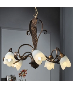 LAMPADARIO 5 LUCI ONLI "SONIA" BRONZO E14